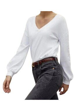 NATION LTD Willa Bishop Cocoon Tee V-Neck Long Sleeve